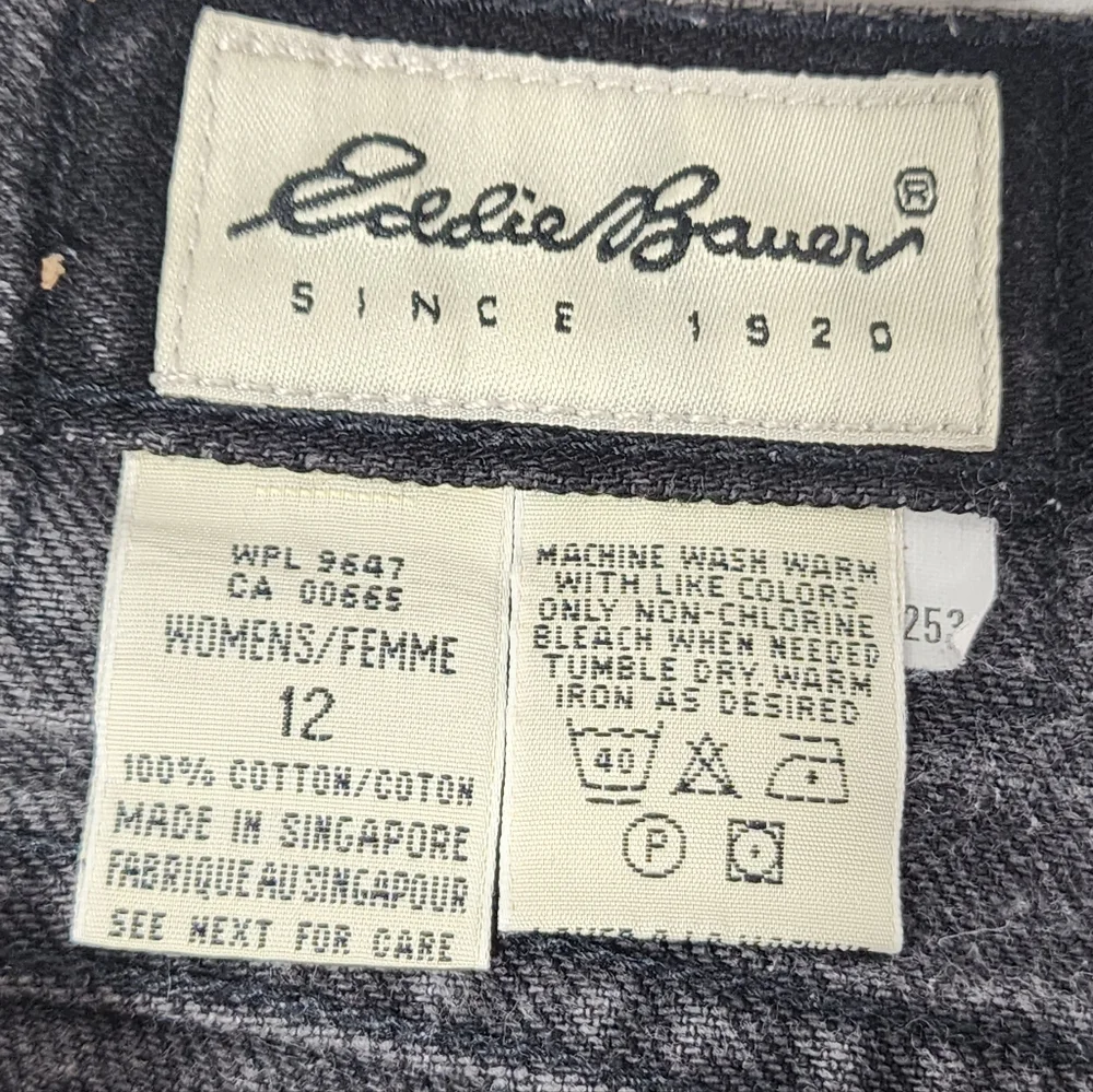 VINTAGE 90s EDDIE BAUER OUTDOORS WOMEN'S JEANS, SIZE 12, BLACK